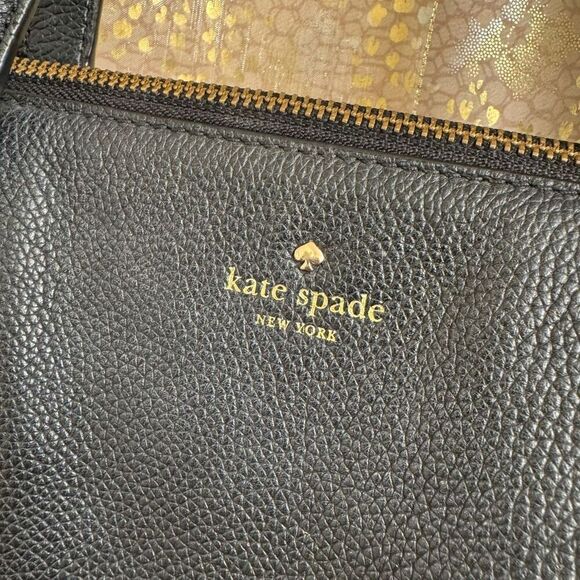 Kate Spade New York Larchmont Avenue Leather Penny Large Tote Color Black Used - Picture 4 of 13